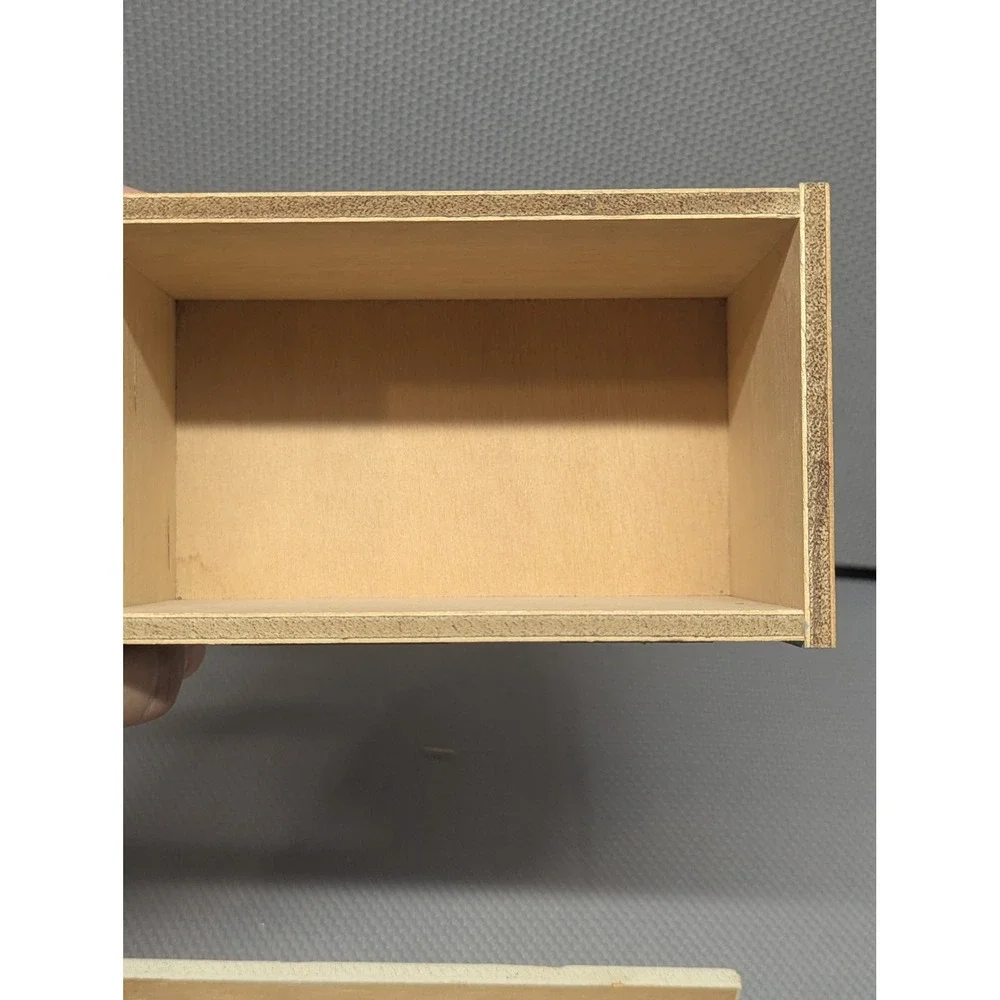 VTG Pine Creek Collection Wooden Recipe Box Cottage House Chicken Farmhouse Blue
